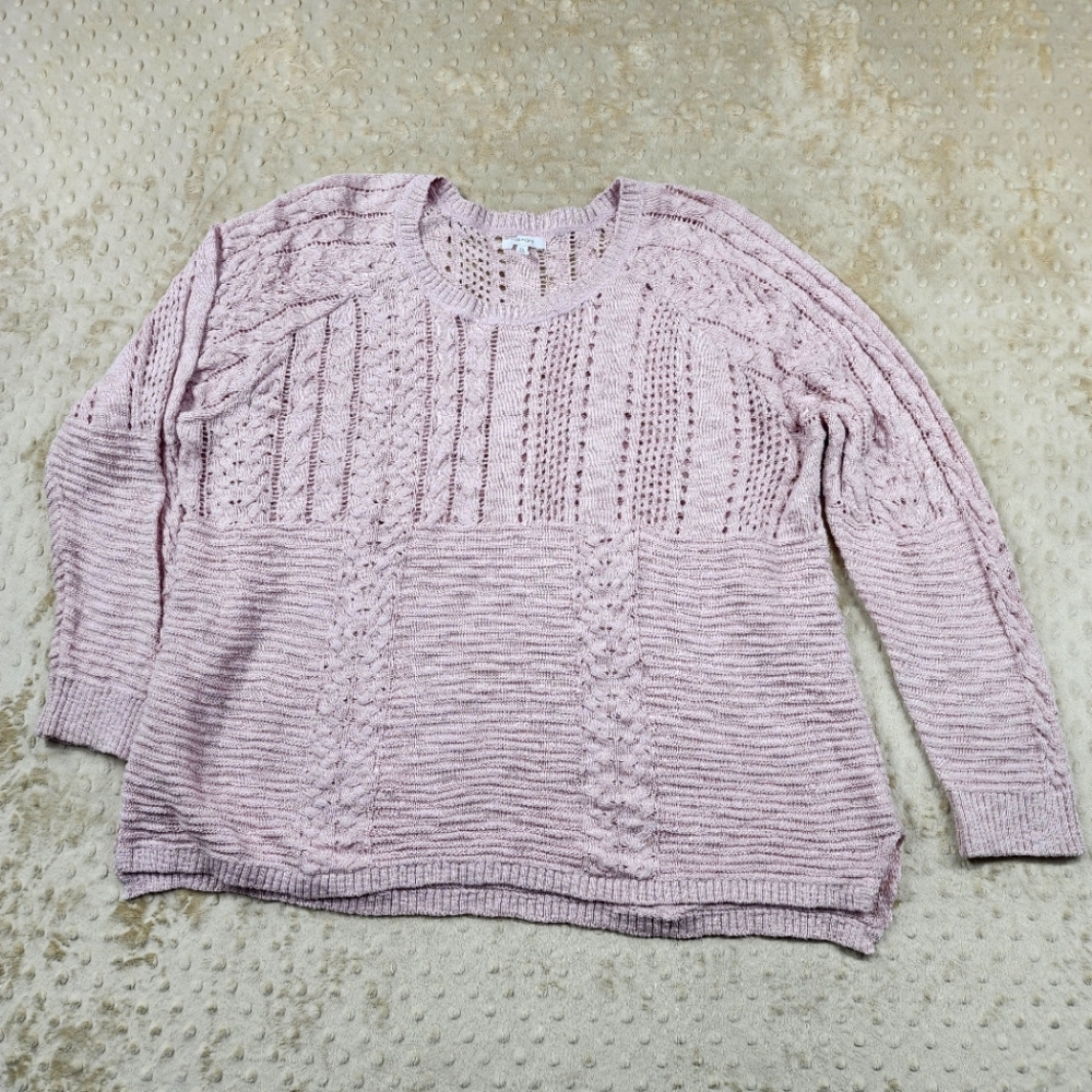 Maurices Loose Knit Crocheted Pink Sweater XXL Light Weight